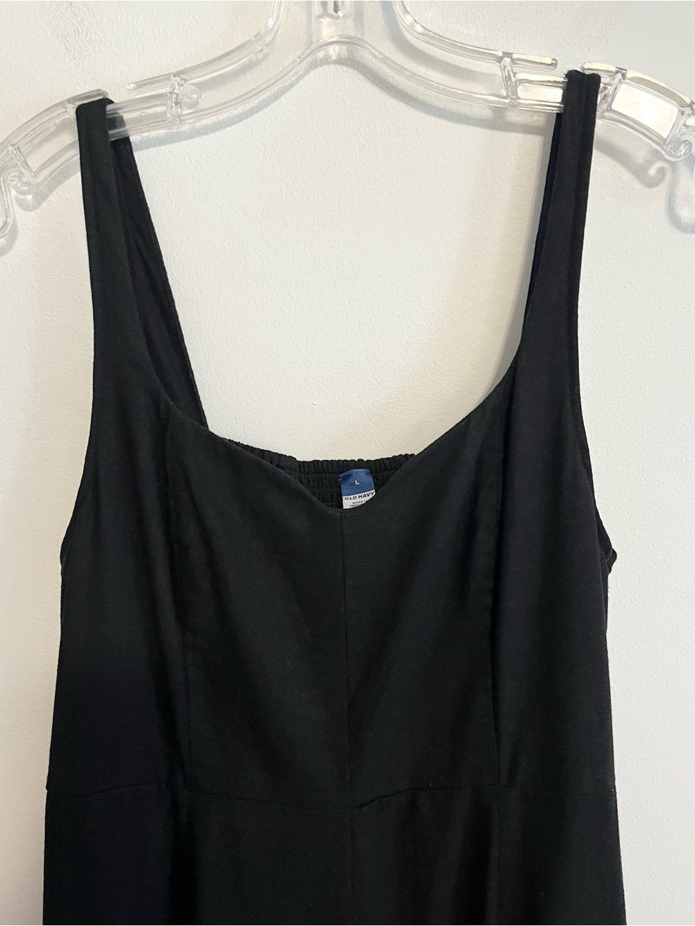 Old Navy Linen Blend Black Midi Length Sundress with Smocked Back Size Large - Picture 5 of 8